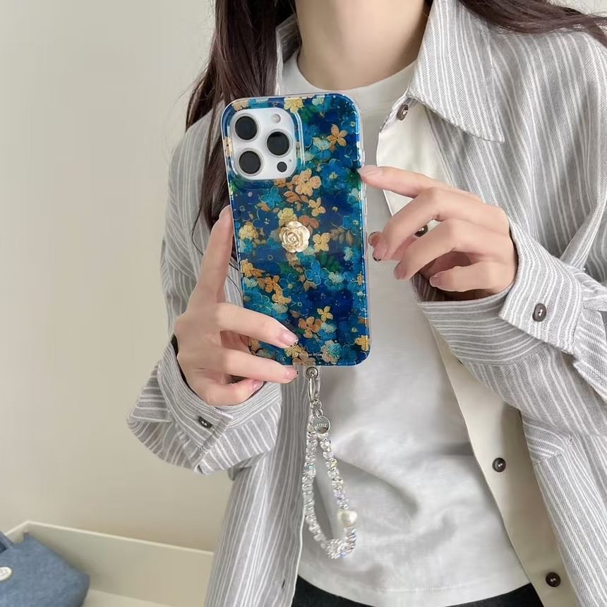 / Phone Strap Floral Case Set