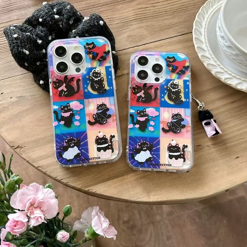/ Case Set Phone Cat Charm