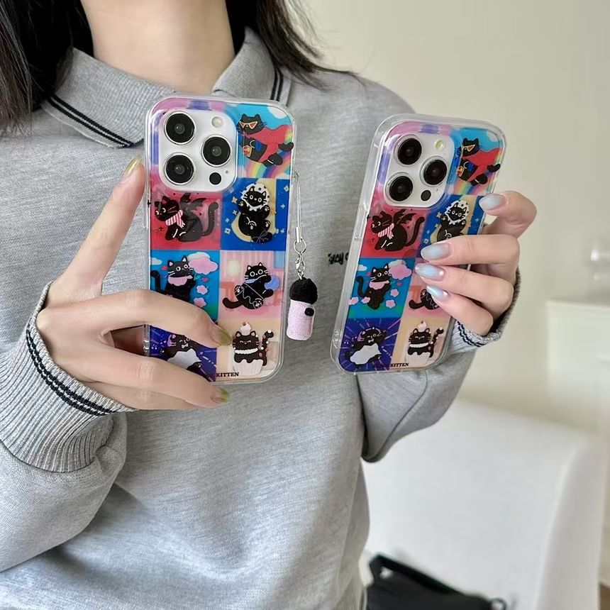 / Case Set Phone Cat Charm