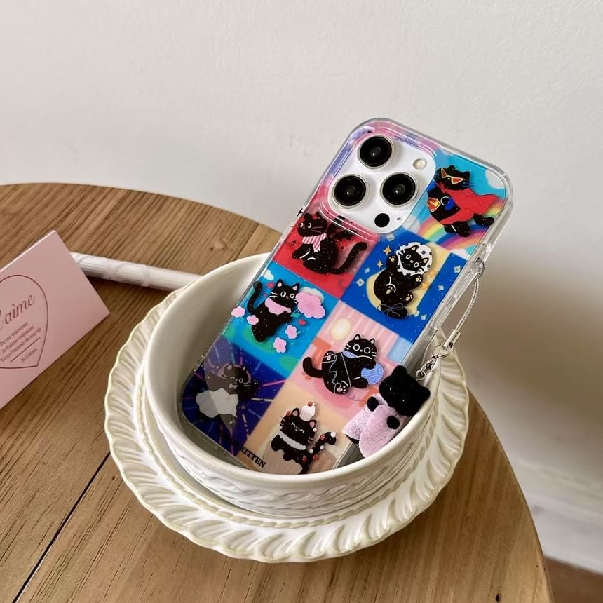 / Case Set Phone Cat Charm