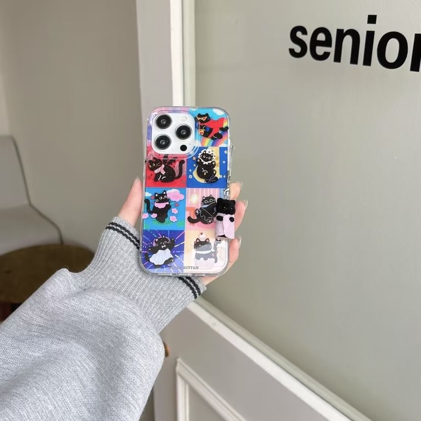 / Case Set Phone Cat Charm