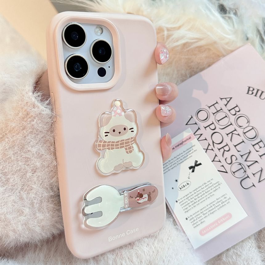 Stand Fork / Case Set Cat Phone