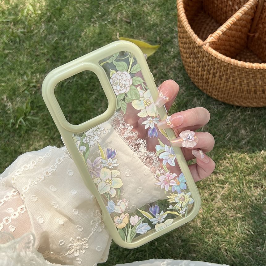 Transparent Phone Floral Case