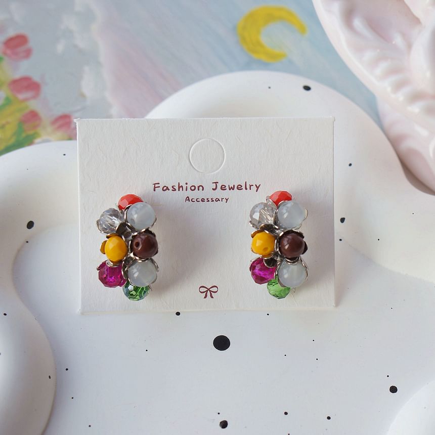 Earring Bead Stud Silver Sterling 925