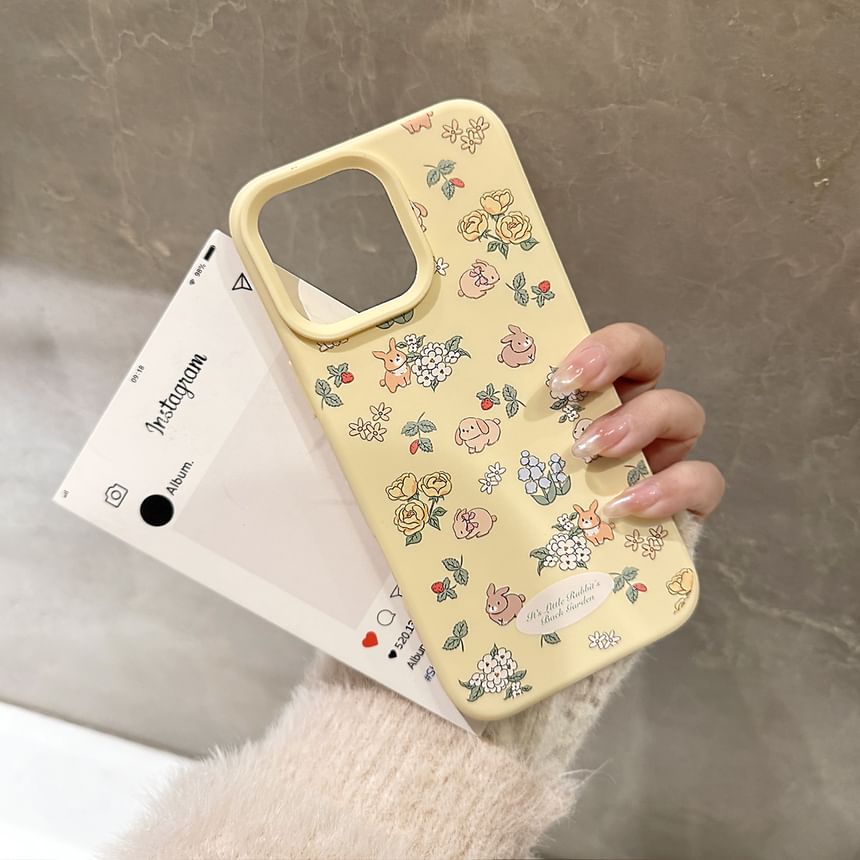 Bead Case Phone Rabbit Set / Strap Print