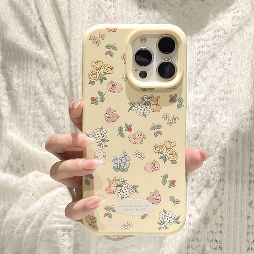 Bead Case Phone Rabbit Set / Strap Print