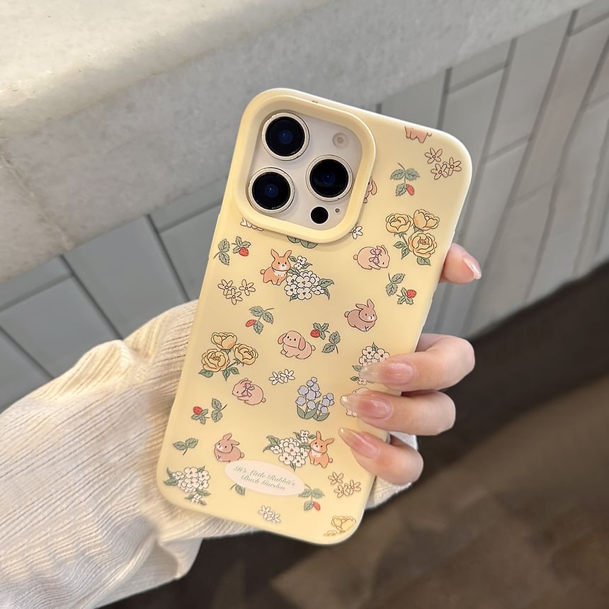 Bead Case Phone Rabbit Set / Strap Print