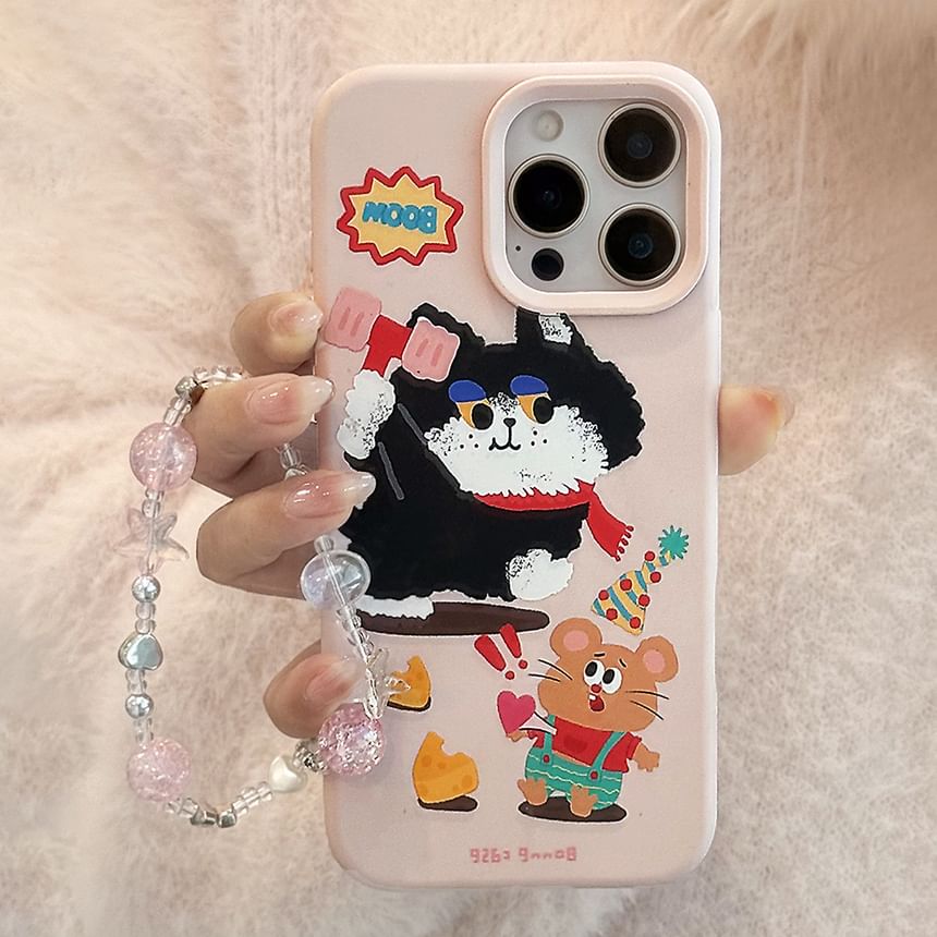 Strap Phone / Cartoon Bead Case Set Print