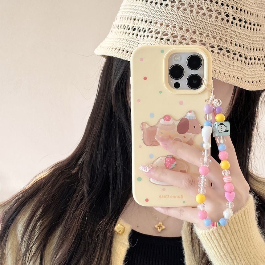 Dog Bead Phone / Set Case Strap Print