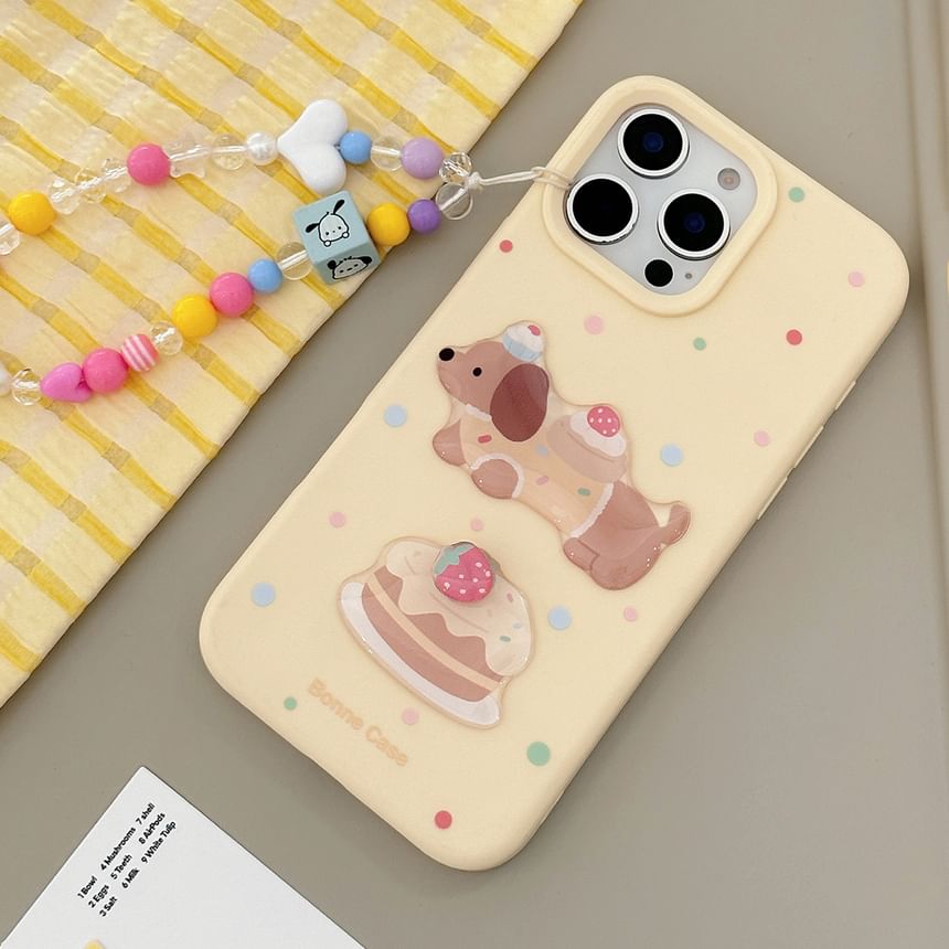 Dog Bead Phone / Set Case Strap Print