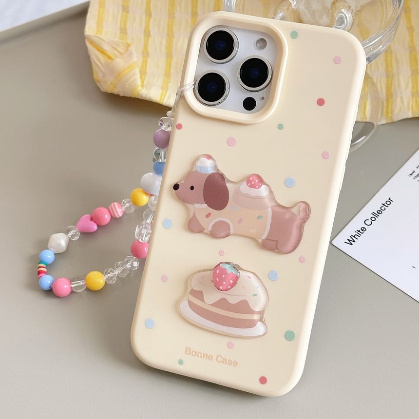 Dog Bead Phone / Set Case Strap Print