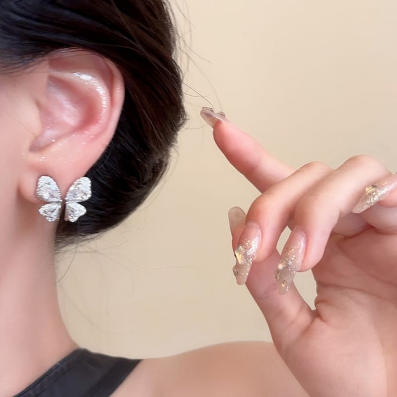 Stud Butterfly Earring Rhinestone