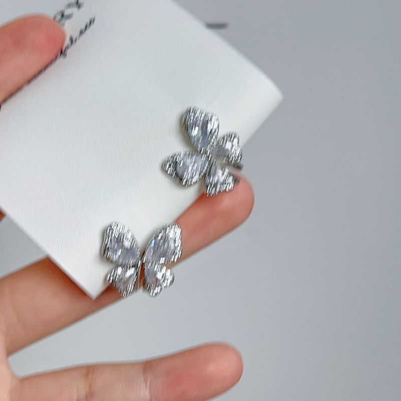 Stud Butterfly Earring Rhinestone