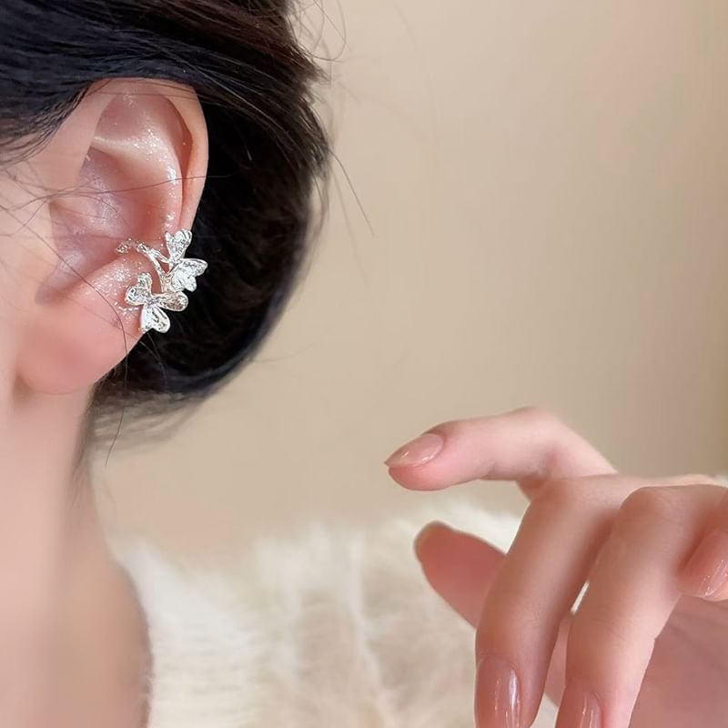 Ear Rhinestone Leaf Cuff
