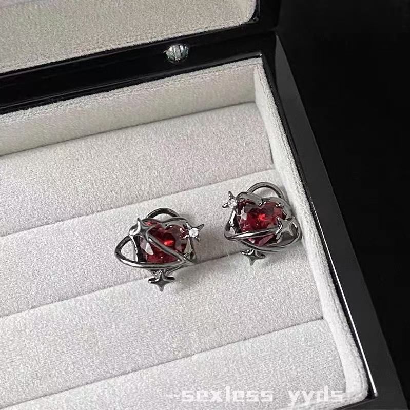 Cuff Alloy Ear Stud Crystal Faux Heart
