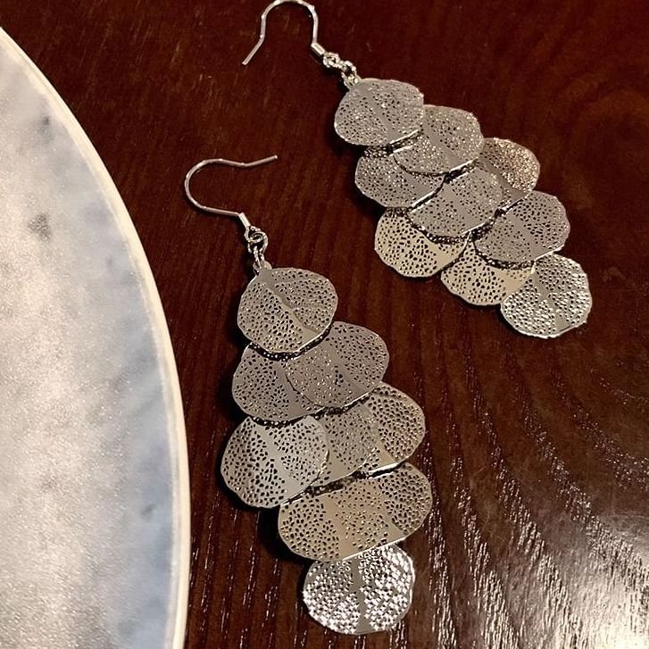 Alloy Leaf Earring Chandelier