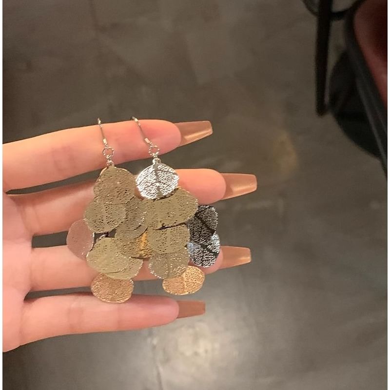 Alloy Leaf Earring Chandelier