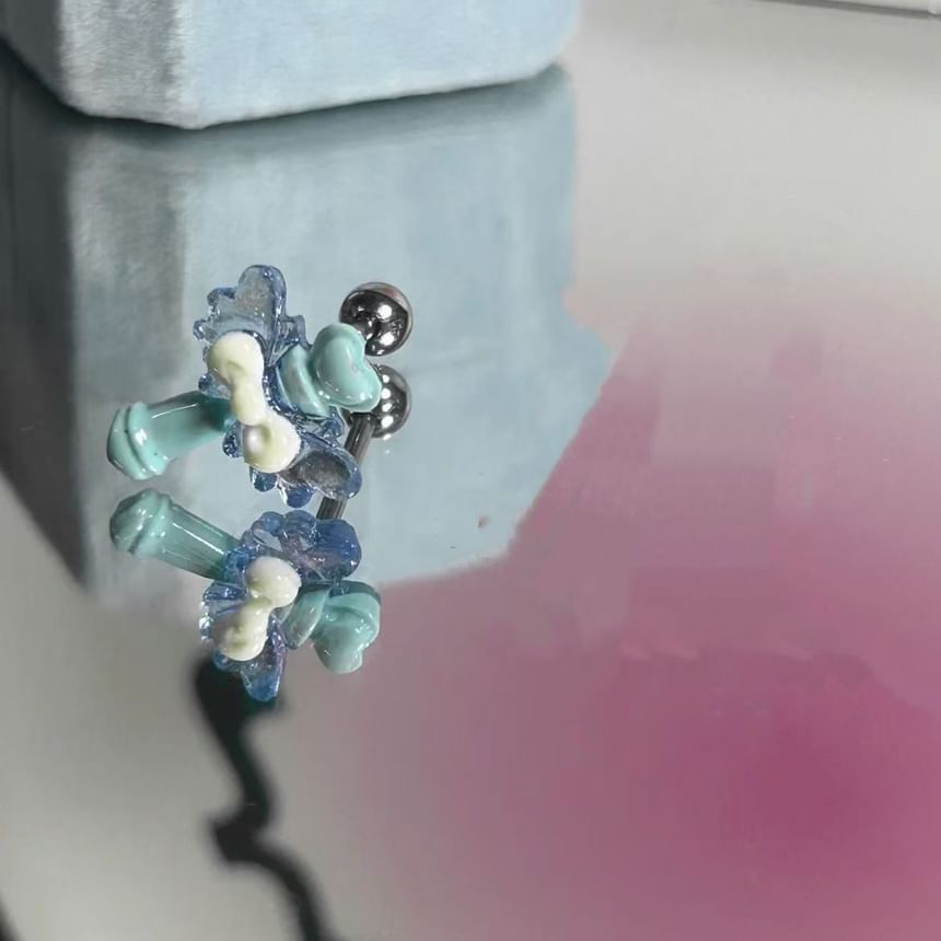 Rhinestone 3: Wand Stud Set of Alloy Shell / Earring Heart