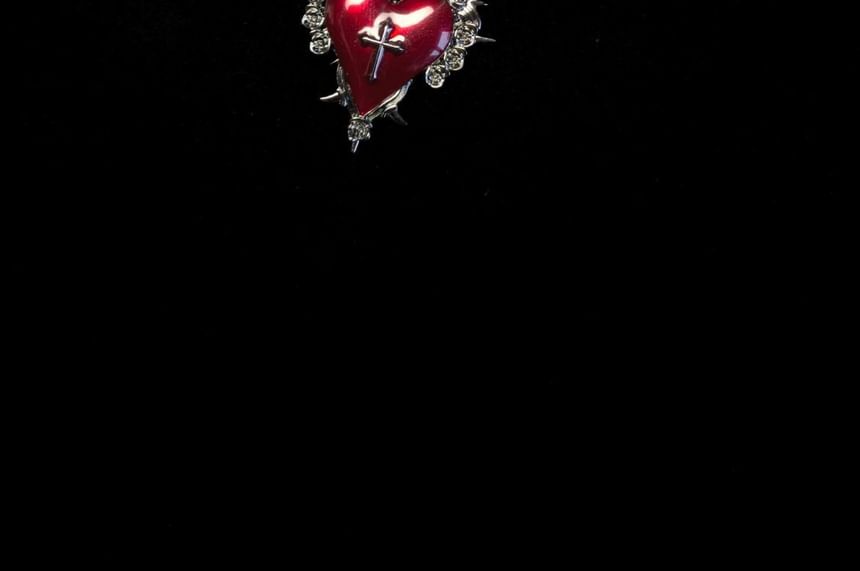 Cross Heart Necklace Alloy Pendant