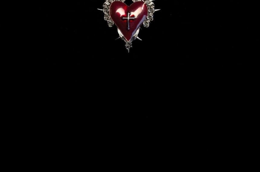 Cross Heart Necklace Alloy Pendant