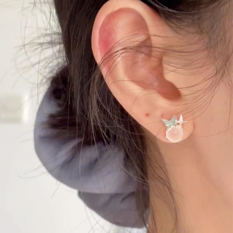 Enamel Butterfly Cabochon Stud Earring