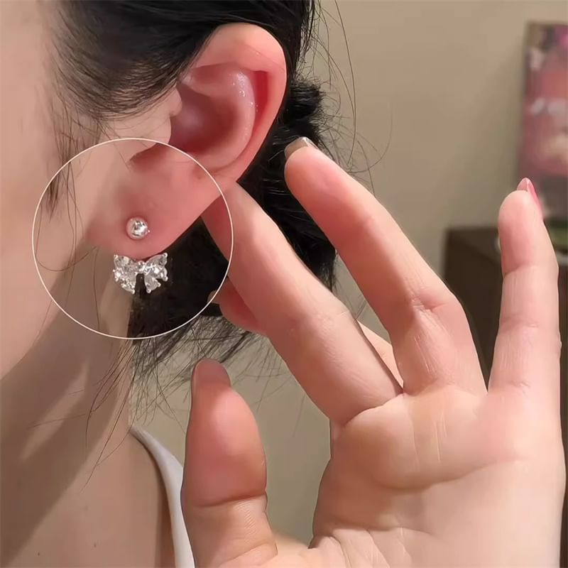 Ear Jacket Bow Rhinestone
