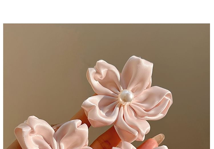 Pearl Set Flower / Faux Clip Hair