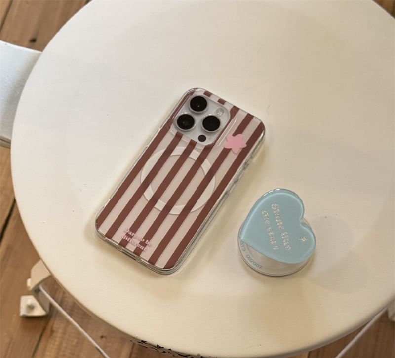 (Compatible Magnetic with MagSafe) Striped Case Phone Star