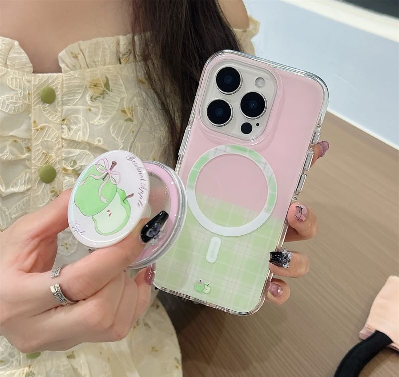 (Compatible Magnetic MagSafe) Case Phone with Plaid Apple