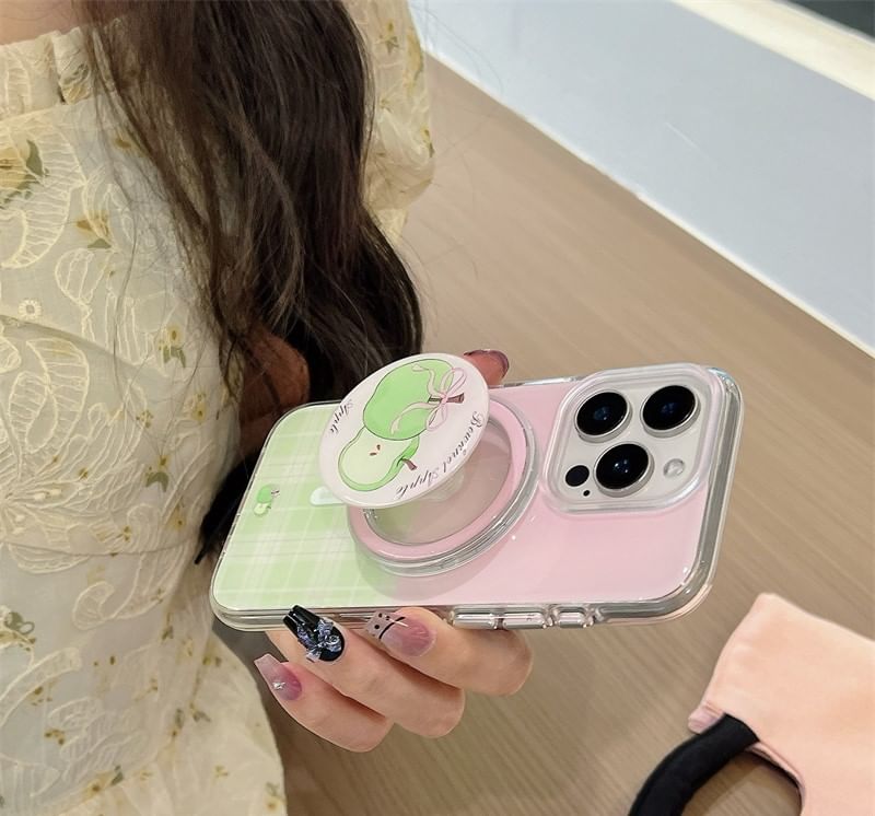 (Compatible Magnetic MagSafe) Case Phone with Plaid Apple