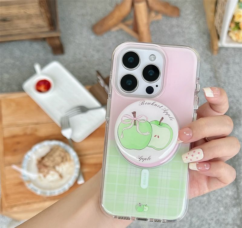 (Compatible Magnetic MagSafe) Case Phone with Plaid Apple