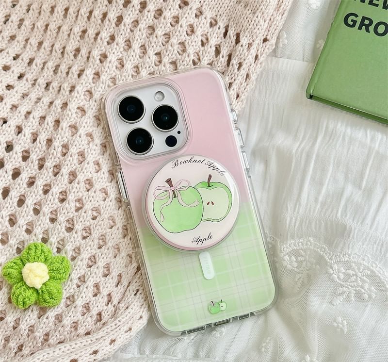 (Compatible Magnetic MagSafe) Case Phone with Plaid Apple