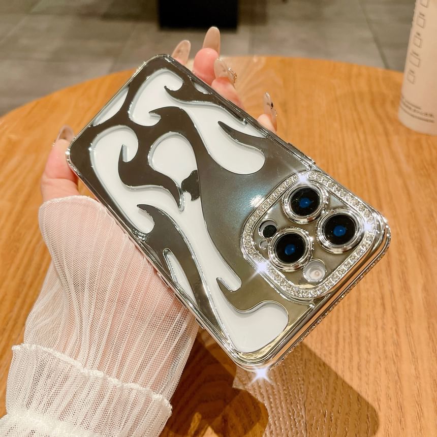 Rhinestone Case iPhone Flame
