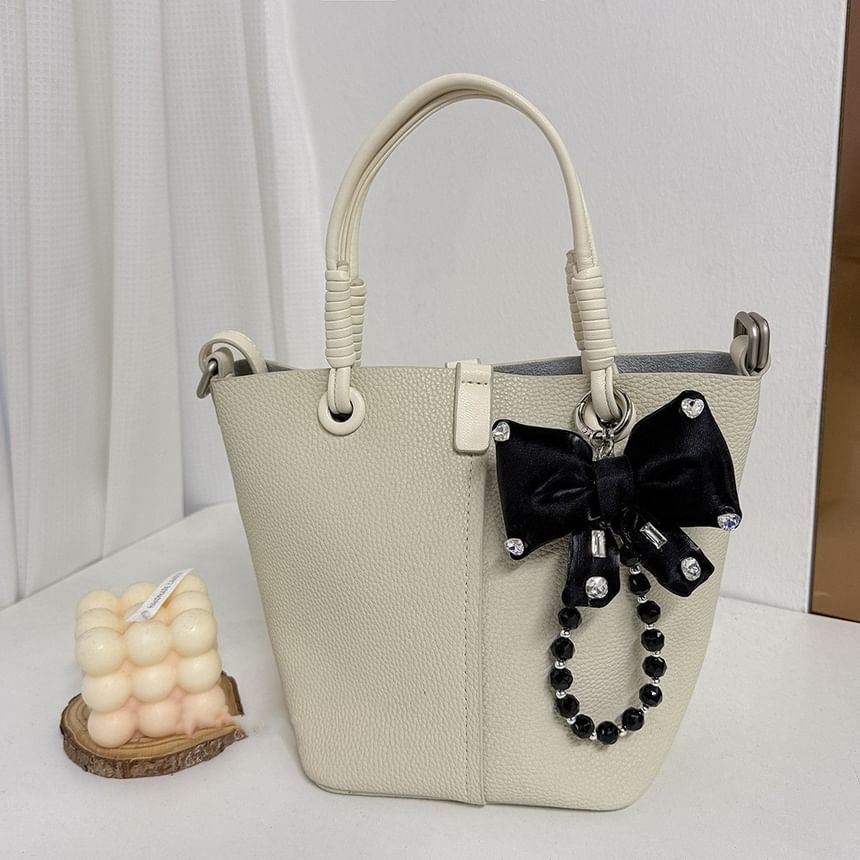 Phone Lanyard Pearl Rhinestone Pad Charm Bow Faux with