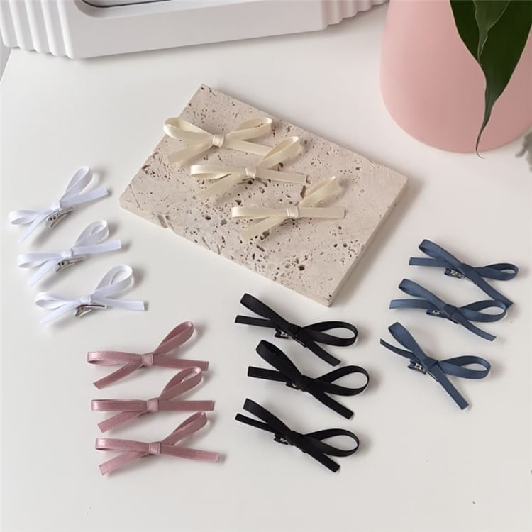 Set Bow Clip of Hair Plain 3: