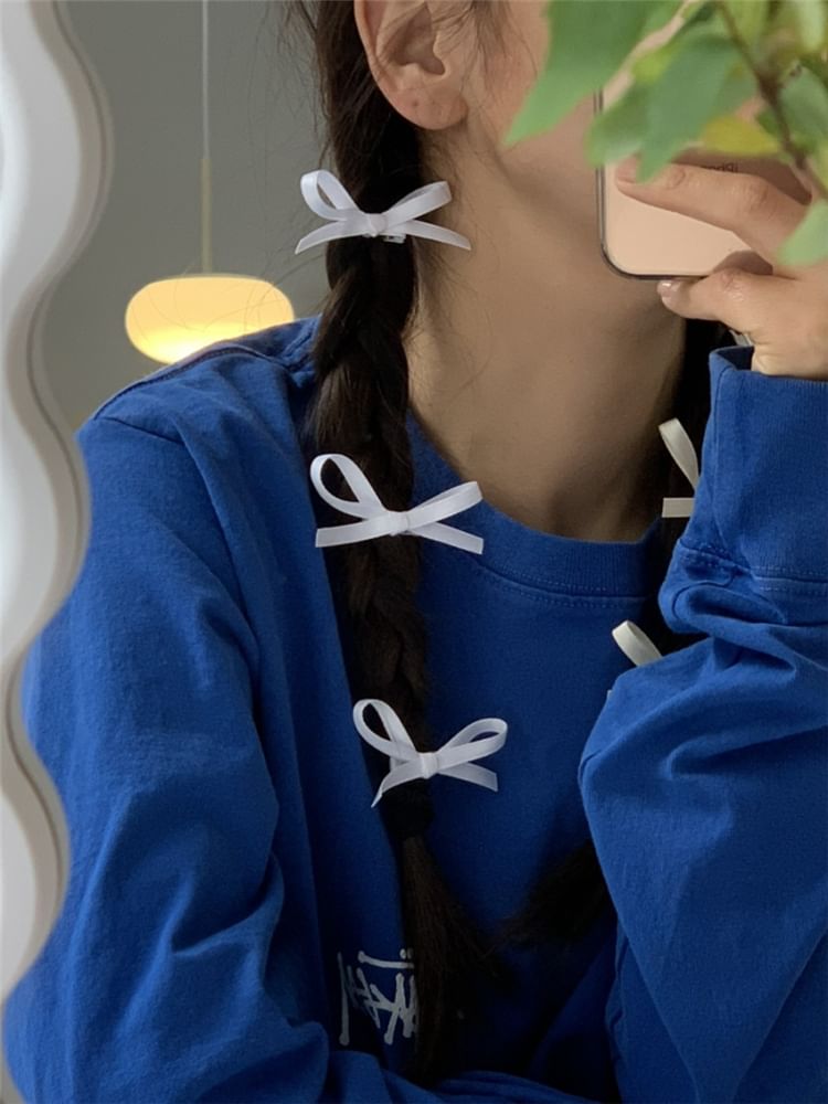 Set Bow Clip of Hair Plain 3: