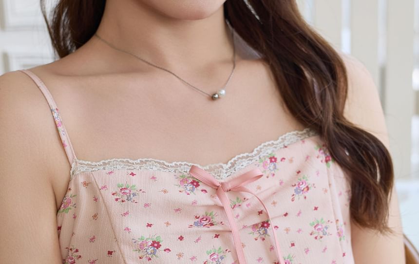 Spaghetti Strap Floral Print Midi A-Line Dress