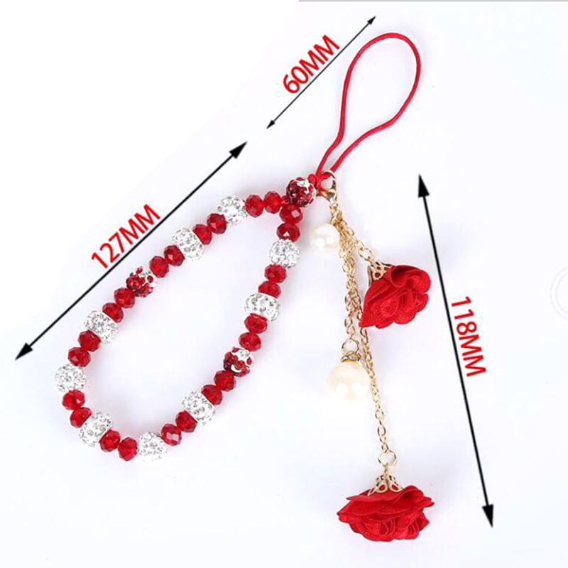 Faux Crystal Floral Strap Phone