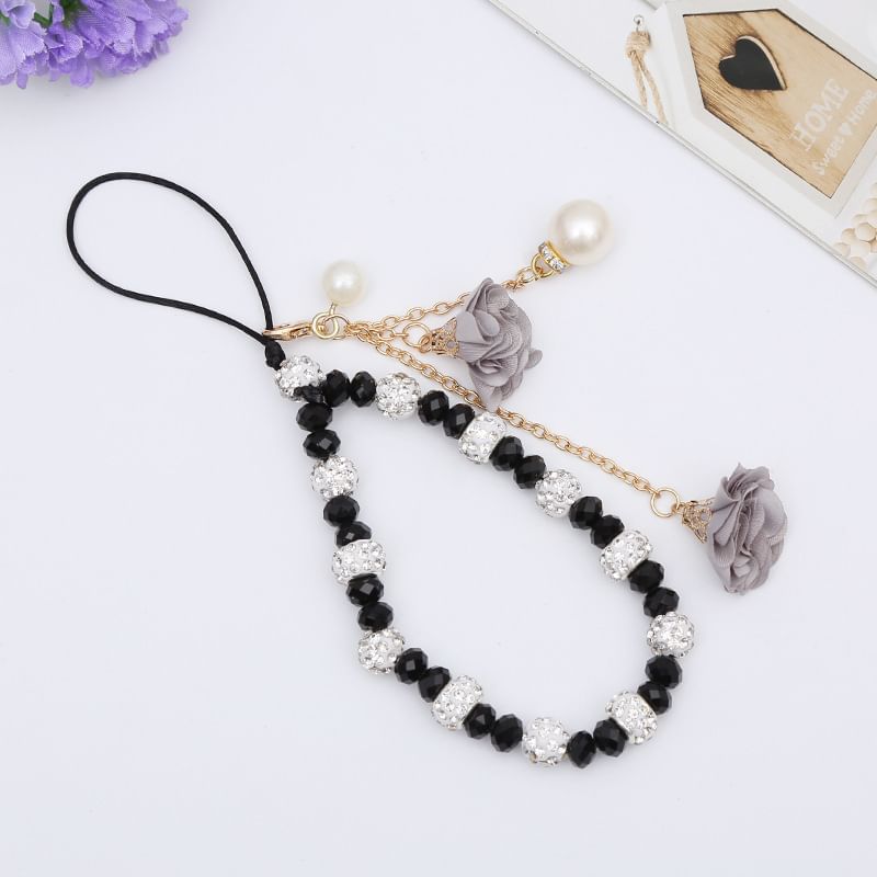 Faux Crystal Floral Strap Phone