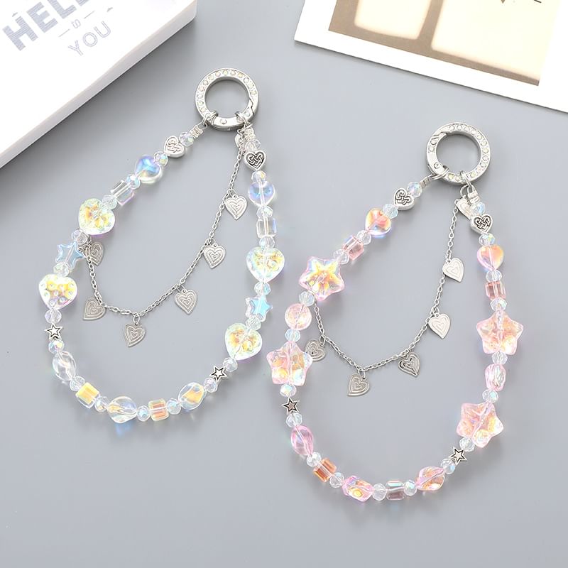 Faux Heart Strap Phone Crystal