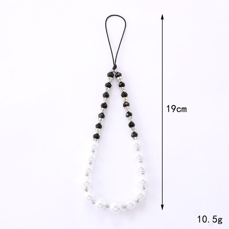 Faux Pearl Rhinestone Strap Phone