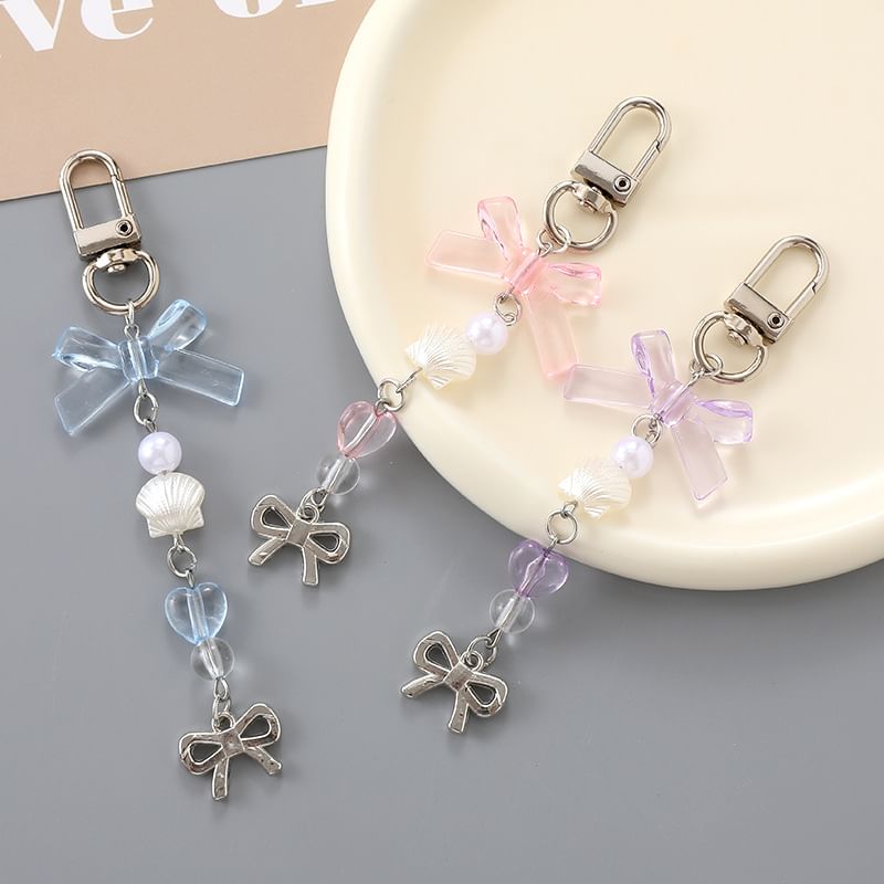 Phone Faux Bow Charm Pearl