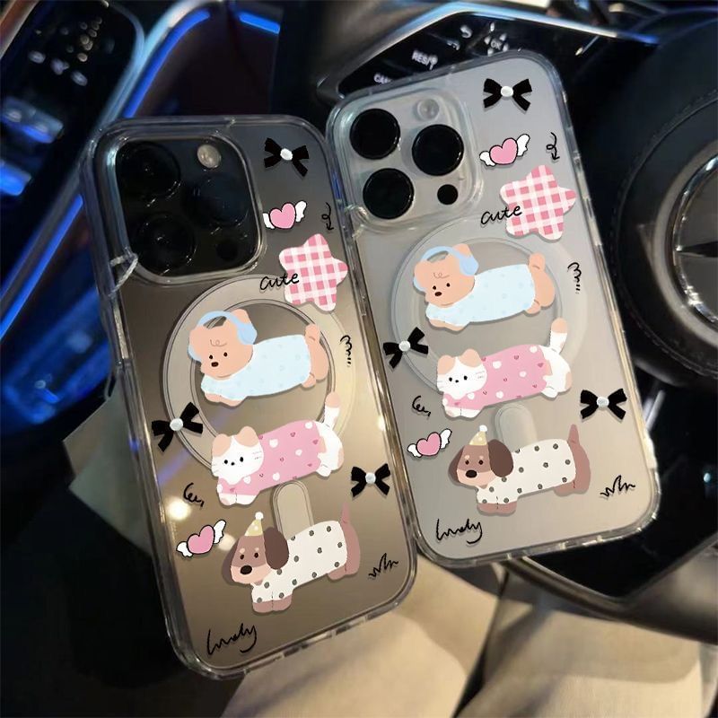 (Compatible Transparent Phone Magnetic with Case MagSafe) Dog