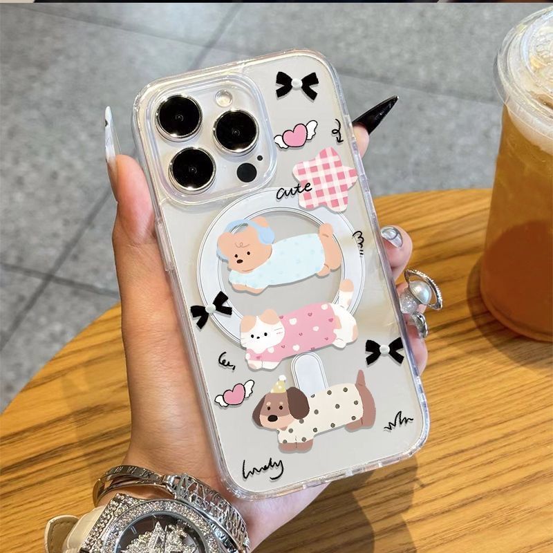 (Compatible Transparent Phone Magnetic with Case MagSafe) Dog