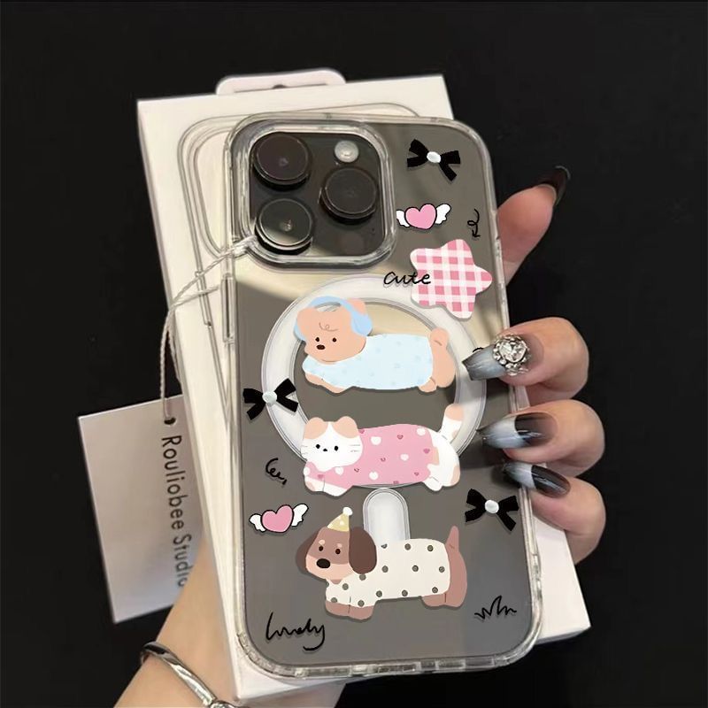 (Compatible Transparent Phone Magnetic with Case MagSafe) Dog