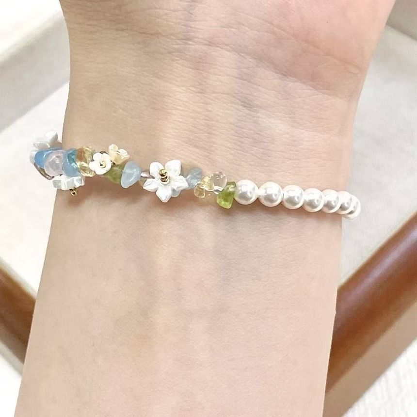 Pearl Floral Star Faux Bracelet