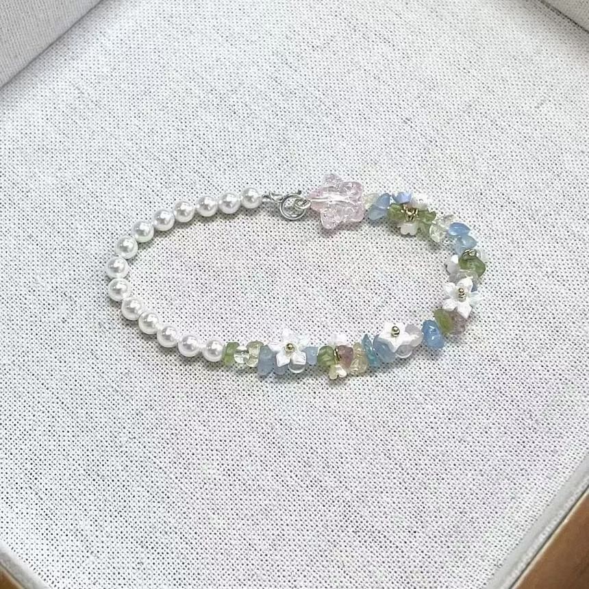 Pearl Floral Star Faux Bracelet
