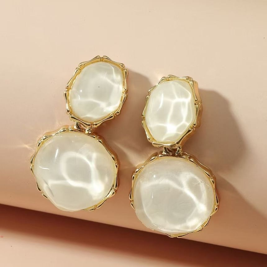 Earring Alloy Asymmetrical Drop Ripple