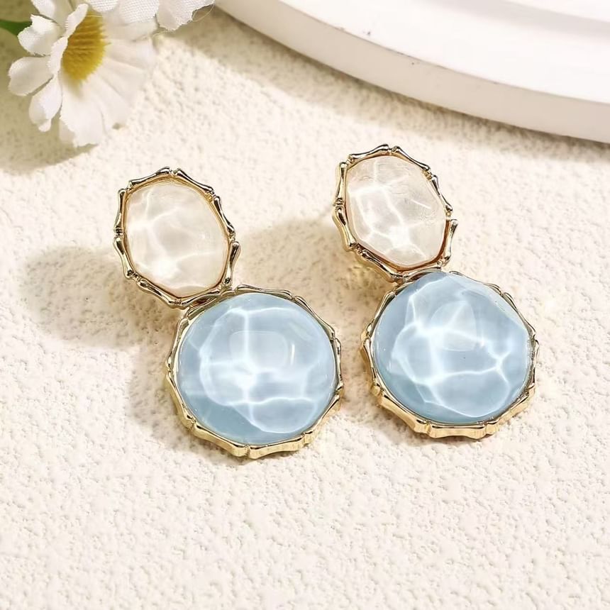Earring Alloy Asymmetrical Drop Ripple