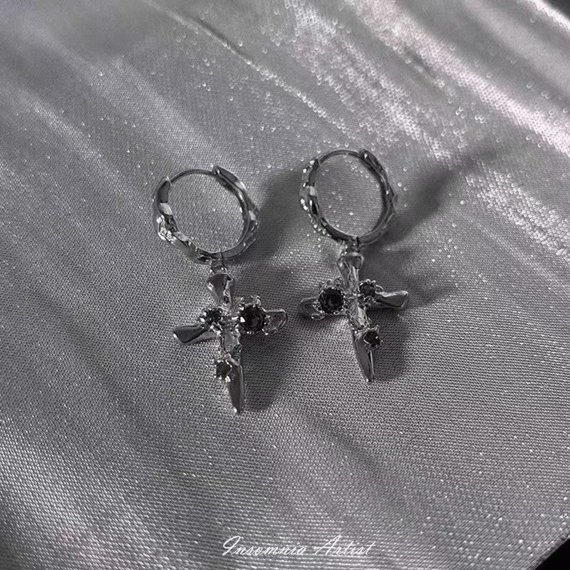 Drop Earring Alloy Cross